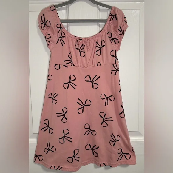 The Children's Place Girls Bows Print Fit And Flare Dress, Size M (7-8) - Picture 3 of 7